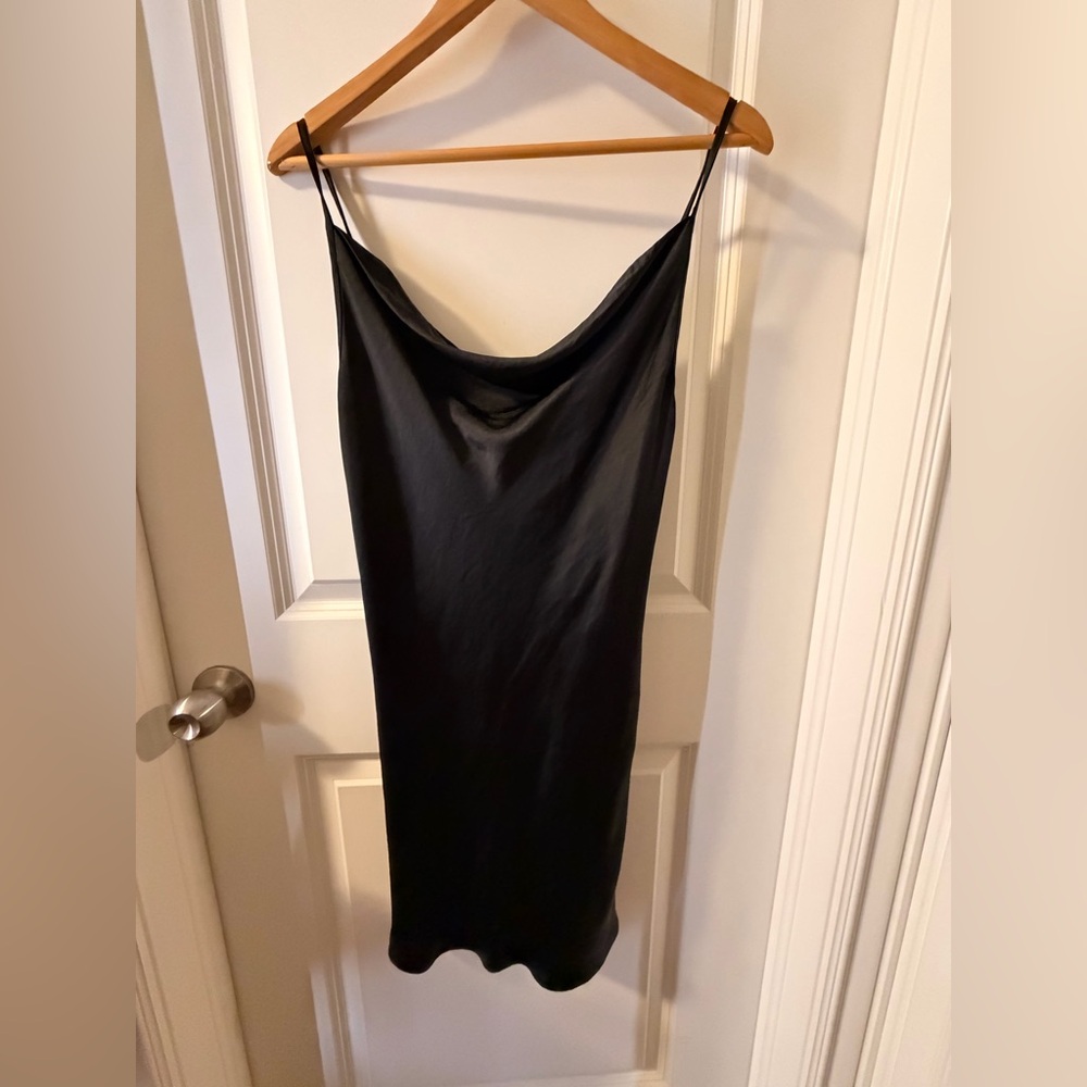 Motel Rocks Black Satin Dress